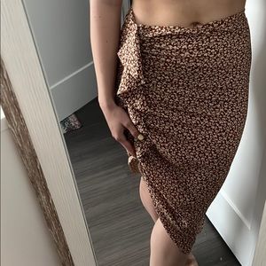 Veronica beard asymmetric silk skirt